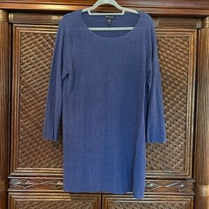 Eileen Fisher Organic Linen Tunic. Size Large, Blue.